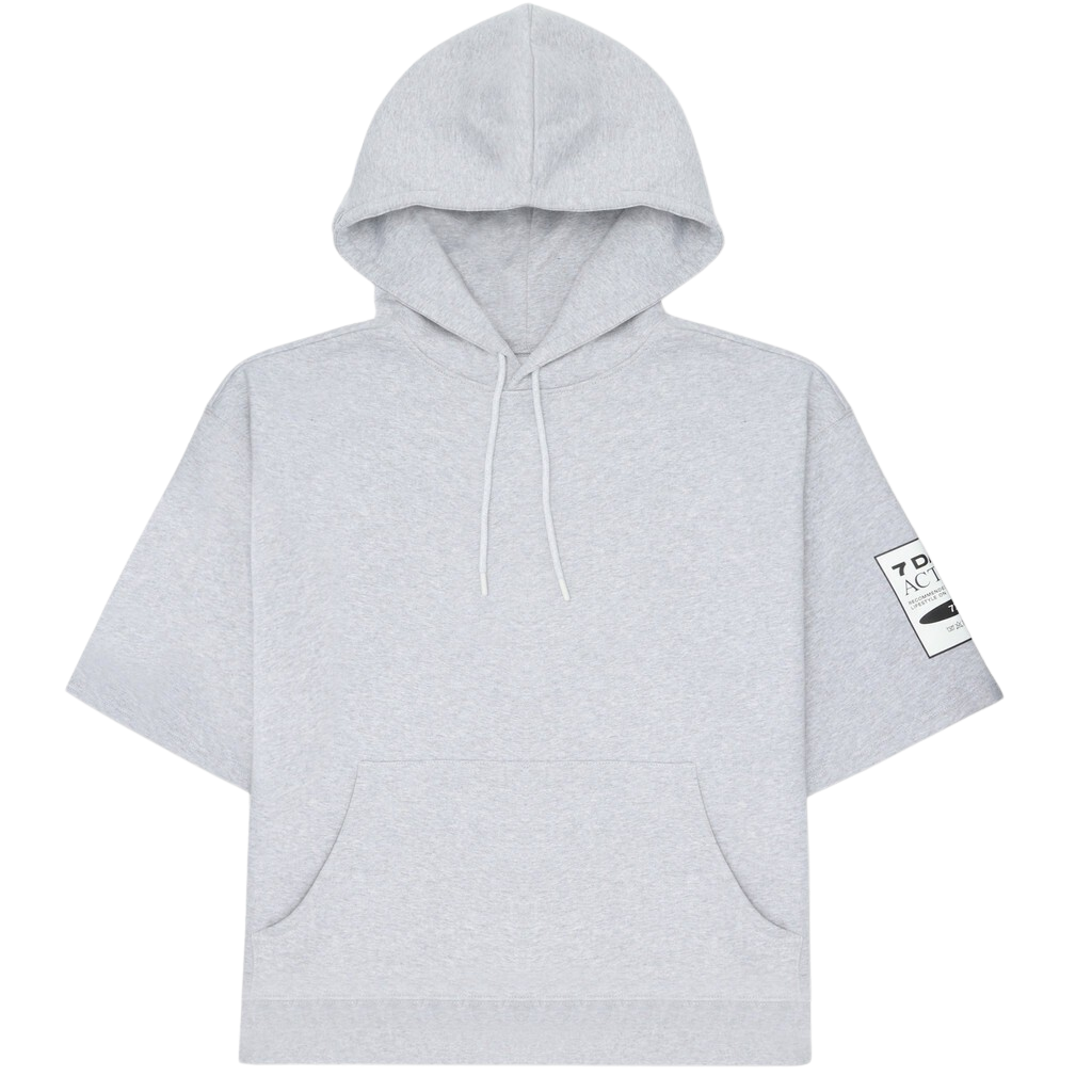 Short sleeve hoodie - Heather Grey